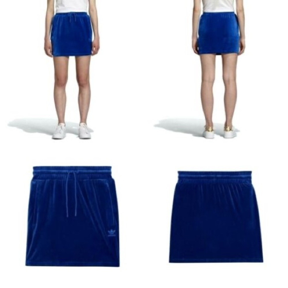 ADIDAS X JEREMY SCOTT SKIRT BLUE VELOUR Size XS - Picture 7 of 7
